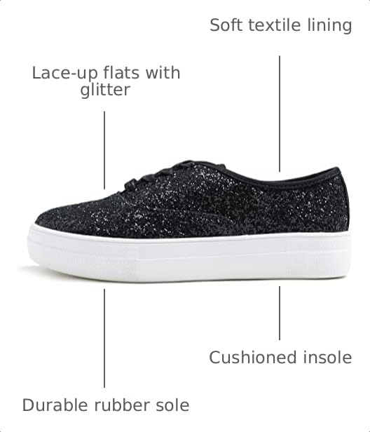 Image of FEVERSOLE Women's Fashion Dress Sneakers Party Bling Casual Flats Embellished Shoes
