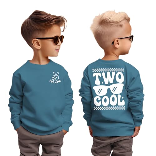 BOUTIKOME 2. Geburtstags Jungen Sweatshirt Two COOL Pullover für...
