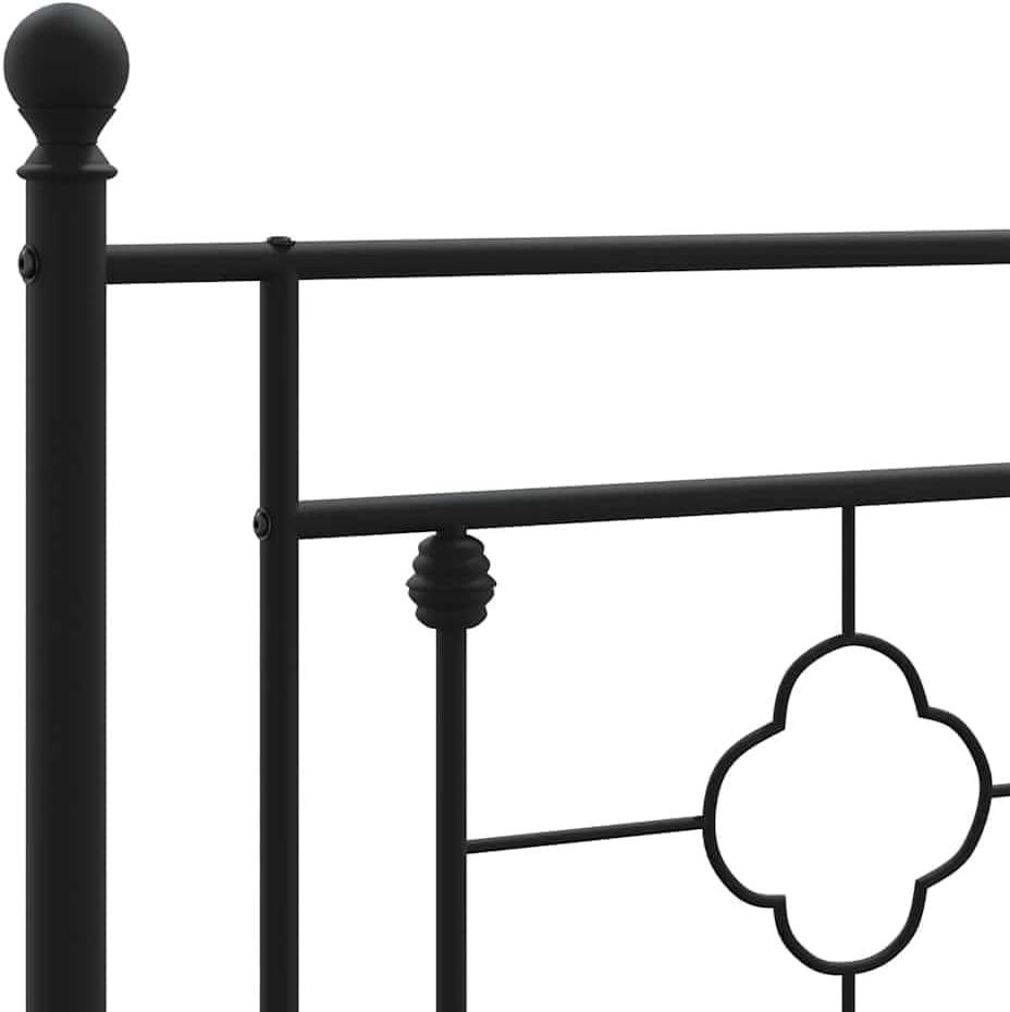 vidaXL 10'' King Metal Bed Frames with Headboard and Footboard, Platform Bed Frame with Strong Metal Slats Support, Under Bed Storage, Noise Free, Black, Without Mattress