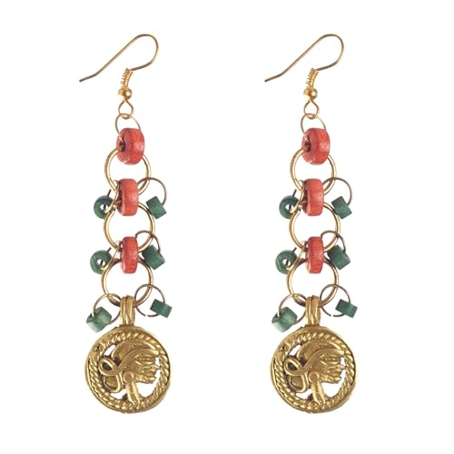 Image of Royal Queen & Empress Handcrafted Tribal Dhokra Earrings Collection for Women - Statement Ethnic Designs in Multiple Colours