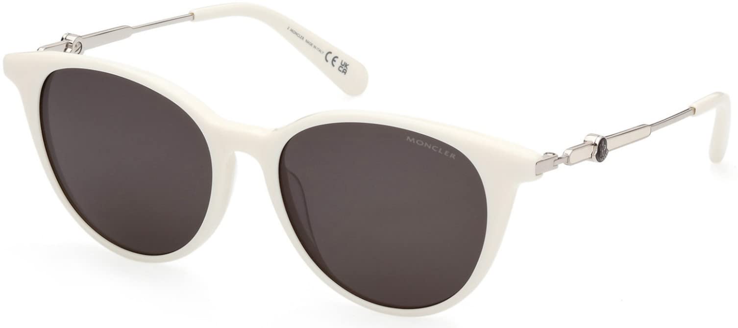 MonclerSunglasses Moncler ML 0226 -F 21D Shiny Cream White, Palladium/Polarized Smoke