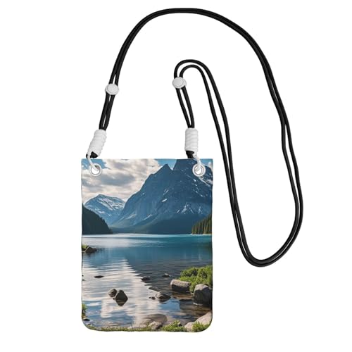 Pochette téléphone portable pour femme avec bandoulière noire pour parc