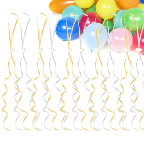 100 chiusure per palloncini con cavo, nastro riutilizzabile per palloncini di compleanno, Natale, cordini per palloncini per appendere palloncini per feste di nozze, compleanni, feste, tutti i giorni
