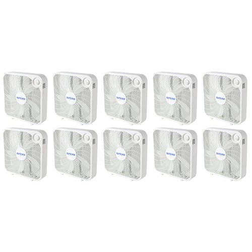 Hurricane 10 Pack Floor Box Fan Classic Series with 3 Speed Settings, 20 Inch