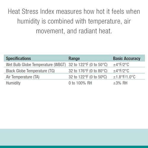 Image of Extech HT30 Heat Stress WBGT Meter | WBGT with or without sun, black globe temp, heat stress index, 0-100% RH, RS-232 interface, auto power off