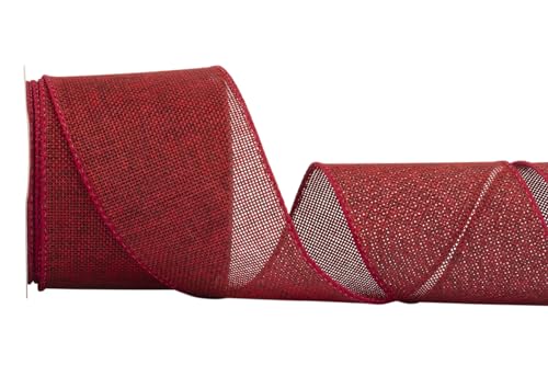 Fondersy 9-Meter Sherry Burlap Ribbon Wired Burlap Ribbon, 75mm Width for Gift Wrapping Floral Arrangements, Wreath Making - Image 2