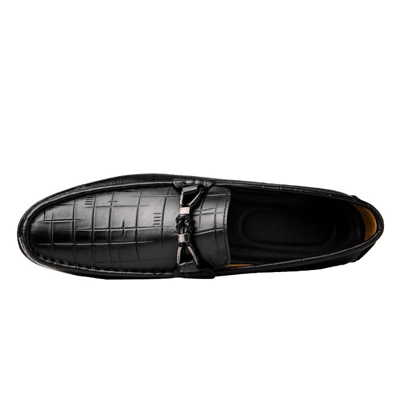 Men's Leather Oxford Dress Shoes Slip On Comfort Wide Round-Toe Business Casual Formal Loafers4