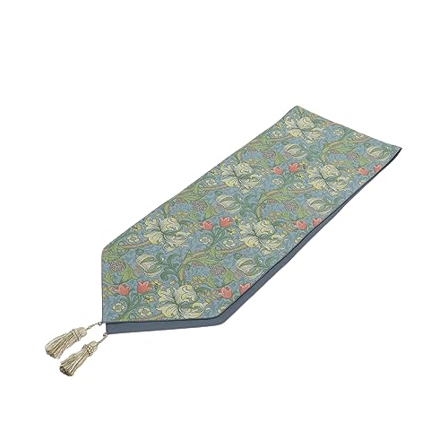 �쓇�D���Z���R�� Morris Design Studio �����X�f�U�C���X�^�W�I �e�[�u�������i�[ �S�[���f�������[�}�C�i�[ �u���[ 30×180cm HN1742 ���{��