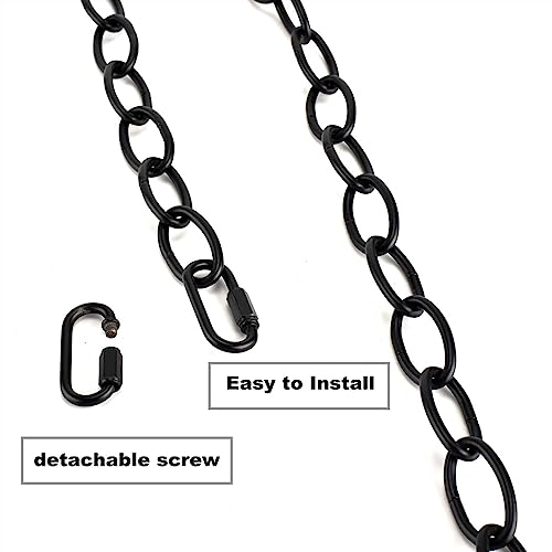 Image of Chandelier Chain 6 /10 /15 Feet SANGLE SOPFFY Light Fixture Chain for Chandelier or Swag Light Fixtures,Lighting Chain Extension with Link Locks, Plant Hanging Chain(Black, 6 Feet)