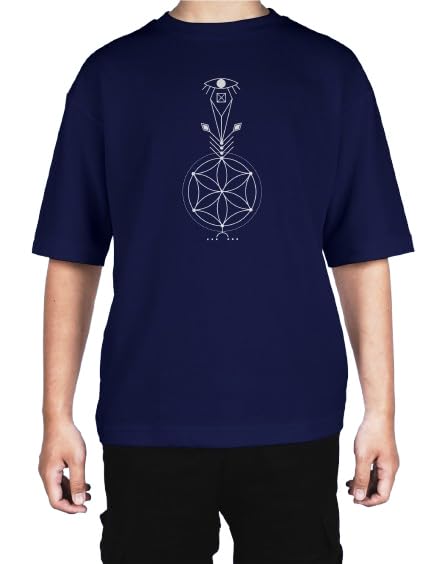 HippieShippie Unisex Cotton Loose Fit Half Slevees Sacred-3 Oversized T-Shirt Graphic Printed Casual T-Shirt with Cool and Funky Design.-image-15