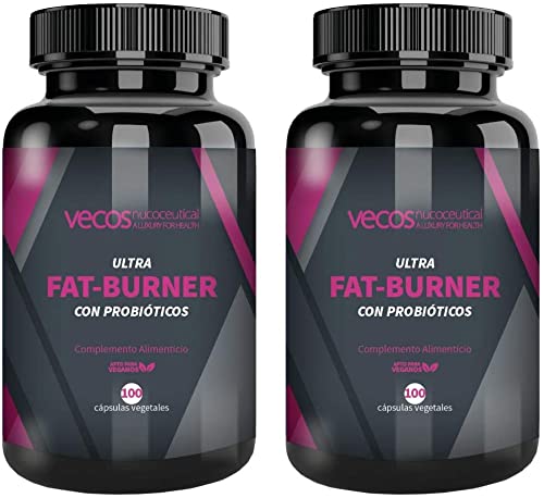 Garcinia Cambogia con L-Carnitina y Té Verde | Ultra Fat Burner | 100 Cápsulas Vegetales | Con Probióticos Intestinales para Favorecer la Digestión | Efecto Saciante y Termogénico