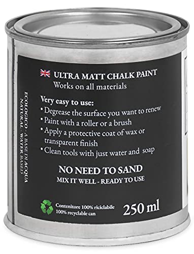 Chalk Paint Everything® Beige Freddo Kreidefarbe Wasserbasis für Alle Oberflächen einfach zu verarbeiten ohne schlechten Geruch - Chalk Paint Extra Matt (250 ml)