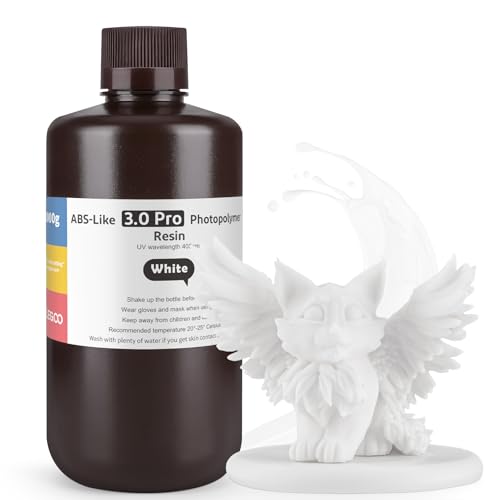 Image of ELEGOO ABS-Like Resin 3.0 Pro, 3D Printer Resin with Low Viscosity and High Precision, 405nm Rapid UV-Curing Photopolymer Resin, 3D Resin for LCD /DLP 3D Printing, White 1000G