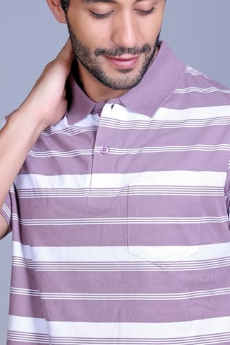 Image of SANE ORIGINALS Half Sleeve Polo T-Shirt for Men with Pocket || Stripe Collar and Pocket T-Shirt for Men Half Sleeves