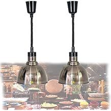 Hanging Food Heat Lamp Warmer, Catering Heating Light with 250w Infrared Bulb, Pendant Ceiling Lights for Keep Buffet Steak Warm, Restaurant Kitchen Supplies, 65-170cm Adjustable Height