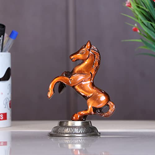 Image of KridayKraft Jumping Horse Metal Statue for Wealth Table Top Figurine for Living Room Bedroom Home Office Animal Decorative Showpiece Feng Shui Vanstu Sculpture for Gift Purpose. (Copper)