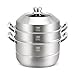 Produktbild MOKLYF Dampfgarer/Suppentopf aus Edelstahl 304, 3-lagiger Dampfgarer für den gewerblichen/Haushalt, verdickter Boden, für Gasherd/Induktionsherd(Eine Farbe - 25 cm