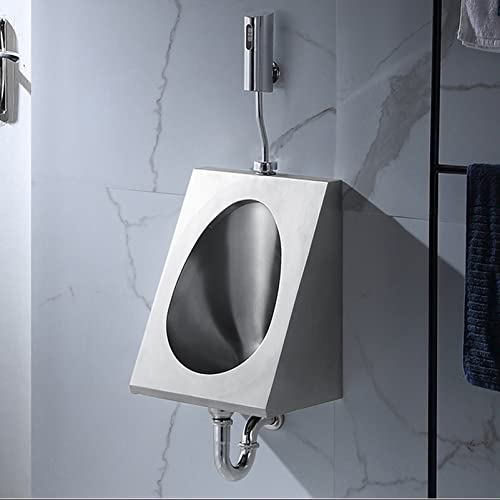 OTQEFTN Wall-Mounted Stainless Steel Men's Urinal, Automatic Integrated Induction Bathroom Toilet Urinal, Used in Bars, Hotels, Schools Public Toilet Urinal