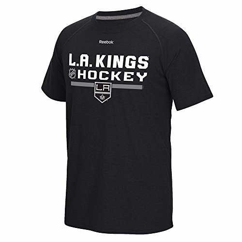 Reebok Los Angeles Kings NHL Black Authentic Locker Room Graphic PlayDry Performance Ultimate T-Shirt for Men (S)