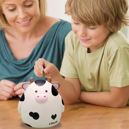 Tirelire en forme de vache en plastique incassable pour chambre enfant - 4