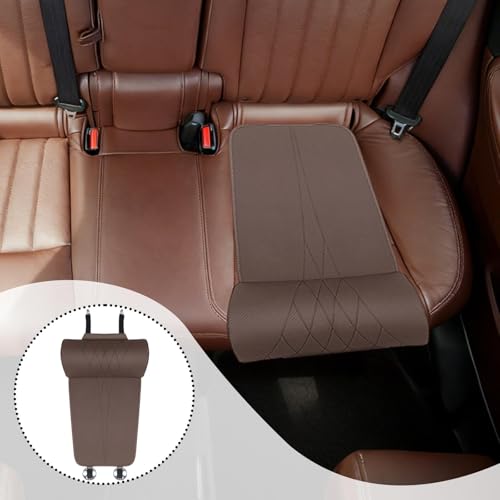 FABLOFT Universal Car Leg Rest Pad Seat Cushion for Long Distance Driving PU Leather Brown - Image 4