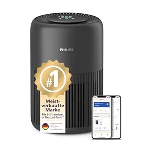 Philips Luftreiniger 900 Serie, HEPA NanoProtect + Aktivkohlefilter, CADR 250m³/h für 65m² Allergiker, leise, intelligent und energieeffizient (AC0951/13)