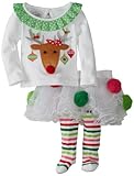 Mud Pie Baby Girls' Reindeer Pom Pom Tutu Set