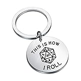 Photo Gallery tgbje portachiavi con scritta in inglese "this is how i roll", regalo per i fan del dnd, 3.0*3.0cm, acciaio inossidabile, na Photo Gallery tgbje portachiavi con scritta in inglese "this is how i roll", regalo per i fan del dnd, 3.0*3.0cm, acciaio inossidabile, na