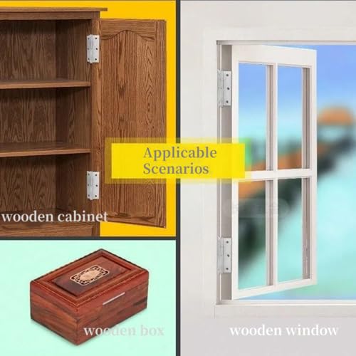 Image of Stainless Steel 3 in Hinges for Door Window Wooden Box, 12 Pack