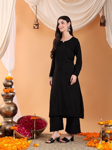 Image of POSHAK CHIKAN STUDIO Women's Hand Embroidered Lucknowi Chikankari Rayon Co-ord Set