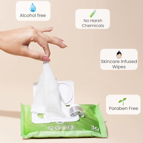 Image of INSIGHT Wet Wipes Vitamin C - 30 Refreshing Facial Sheets| Soft & Alcohol-Free|Removes Dirt & Oil|Gentle on Skin|Paraben-Free|For All Skin Types