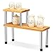 COSTWAY 2er Set Küchen Eckregal, Gewürzregal aus Bambus, Küchenregal, Küchengestell, Lagerregal, Schreibtischregal ideal für Küche, Badezimmer oder Arbeitszimmer (Rechteck)