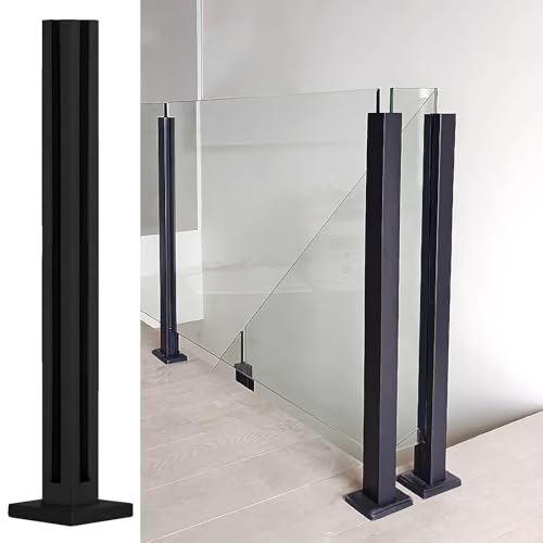 Support poteau de garde-corps haut de gamme en acier inoxydable brossé 65 cm pour verre