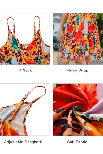 Image of Newshows Women's Lightweight Summer Wrap Dress 2026 V Neck Spaghetti Strap Midi Beach Vacation Sundress