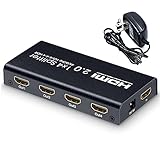 ELEVIEW HDMI分配器 スプリッター 1入力4出力 4K/60Hz HDMI2.0/HDCP2.2対応 18Gbps 4ポート 同じ映像を4画面同時出力 PS4/PS5/FireTVに対応 AC電源アダプター付き EHD-820N