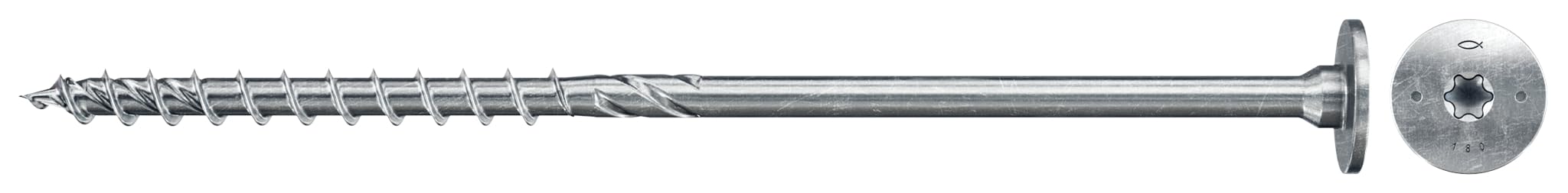 fischer PowerFast II 566362 STP - Tornillo para madera (8,0 x 220, 50 unidades), color plateado
