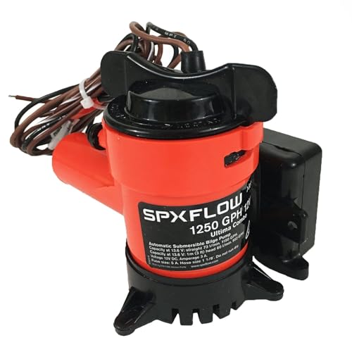 Pompe Johnson 1250 GPH Ultima Combo 12V avec raccord pour tuyau de cale de bateau