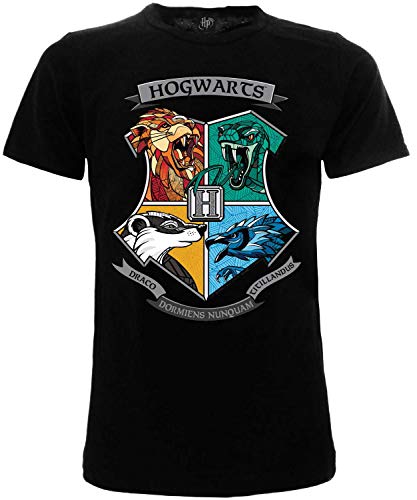 Sabor srl T-Shirt Hogwarts Originale 4 casate Nera...