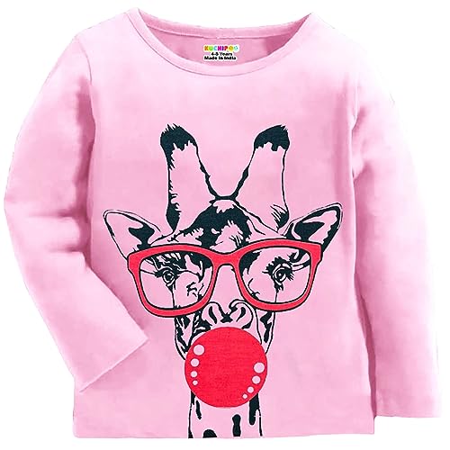 Image of Kuchipoo Girls Full Sleeves Regular Fit Cotton T-Shirt