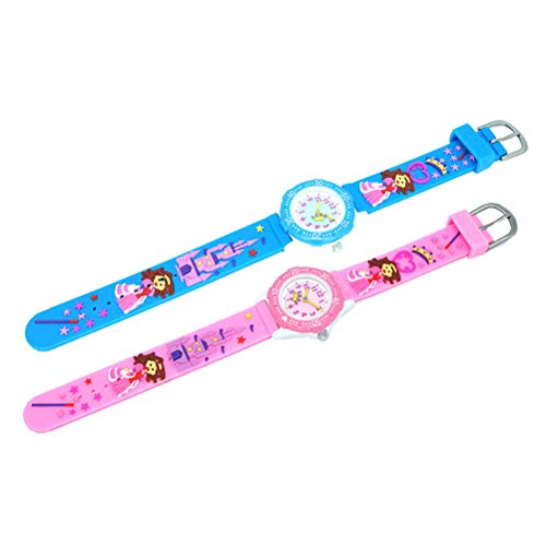 1Pc Kids Lovely Watch Criativo Cartoon Castle Princess Pattern Relógio de pulso para crianças Relógi