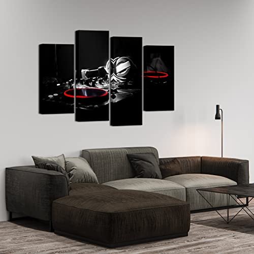 Ouelegent Dj Canvas Wall Art Hip Hop Music Equipment Poster Musical Wall Decor Modern Black And White Picture Artwork Painting For Living Room Bedroom Framed Ready To Hang thumb #1