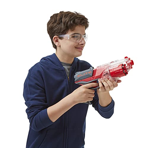 Image of Nerf Elite Disruptor Blaster, 6-Dart Rotating Drum, 6 Nerf Elite Darts, Slam Fire, New Translucent Red Color, Toys for Kids, Teens & Adults, Outdoor Toys for Boys and Girls Ages 8+