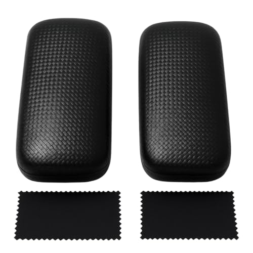 ERYDIUM Pack 2 Fundas Gafas Rígidas con 2 Gamuzas – Estuche Protector Dura para Gafas de Sol y Vista – Organizador Unisex para Hombre y Mujer
