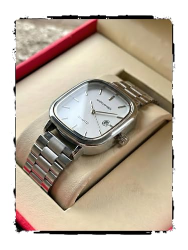 AMERICANVIBER Store AMERICANVIBER Men's Silver Watch, White - Image 2