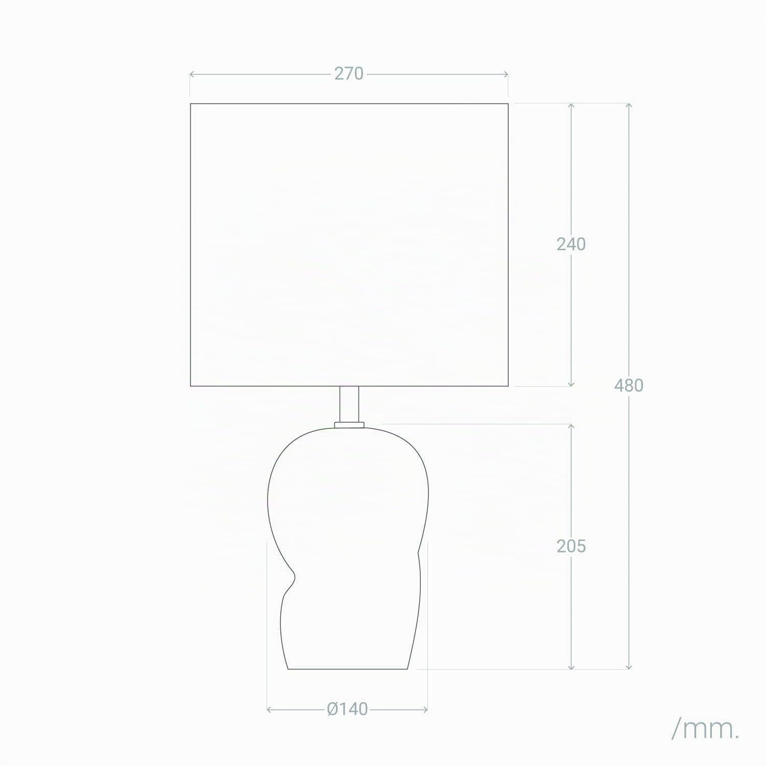 LEDKIA Lámpara de Mesa Cerámica y Tela Barta Blanco