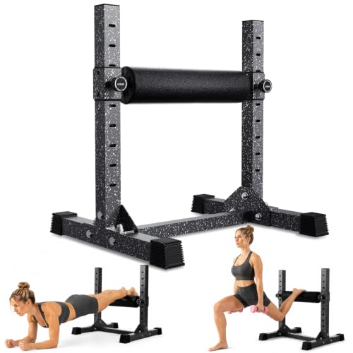 Streamnova Bulgarian Split Squat Stand, 500LBS Capacity Adjustable Single Leg Squat Roller Stand with 9 Roller Heights for Squats, Leg Lunges, Lower Body Training for Home Gym