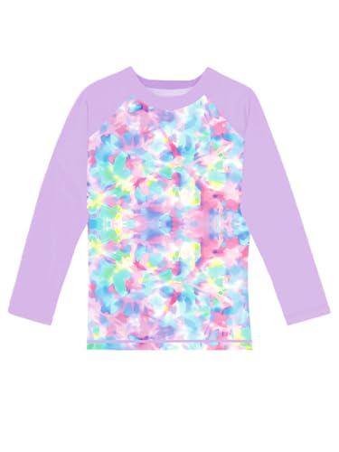 Rash Gurad for Boys Girls Tie Dye Pinted Swim Shirts Unisex Kids Long Sleeve Sun Blocking Tops 7-8 Y -  Remimi