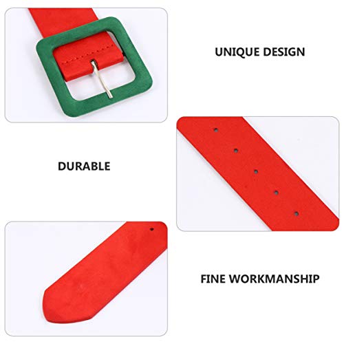 FRCOLOR 1Pc Bright Color Women Waist Belt with Square Buttonhole Decoration Chic Fashion Waistband for Dress Stylish Imitation Comfortable Feel Durable Design3
