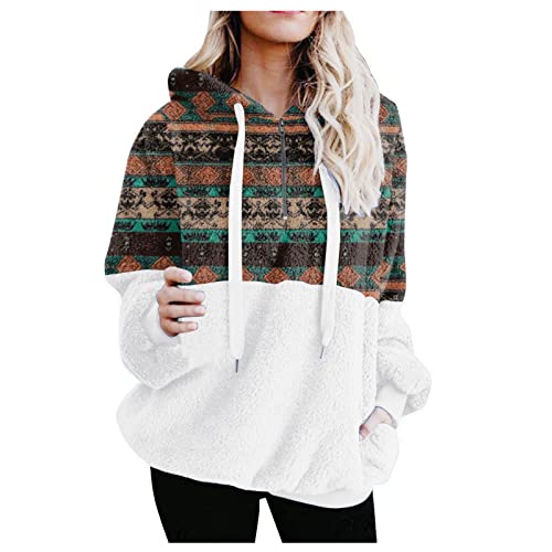 Warm Jacket Womens Women's Vintage Print Artificial Wool Long Sleeve Casual Solid Color Zipper Pullover Fleece Vest #TOP14