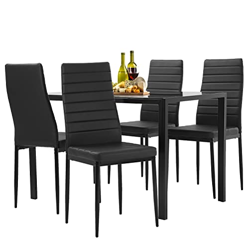 Dining Table Set Dining Room Table Set Dinner Table Dinette Sets for Small Spaces Dinning Table with Chairs Set of 4 Kitchen Dining Table Set for Breakroom Home Furniture Rectangular Modern Leisure